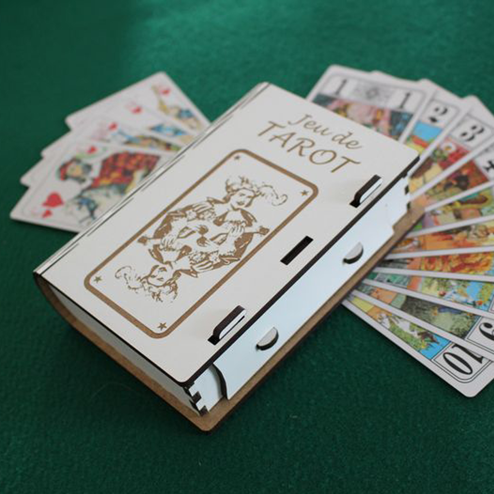 Boîte Cartes à Jouer Personnalisée - Boîte de Jeux Bois